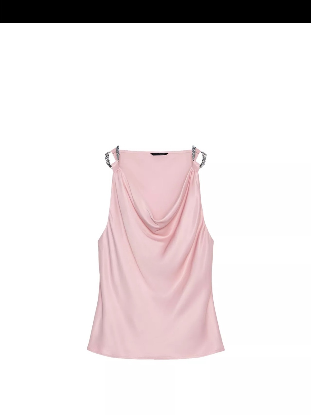 Zara Strapless Pink Top with Chain Accent